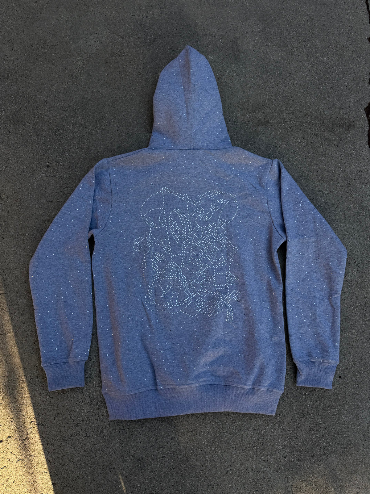 GRY-Rhinestone Hoodie ￼