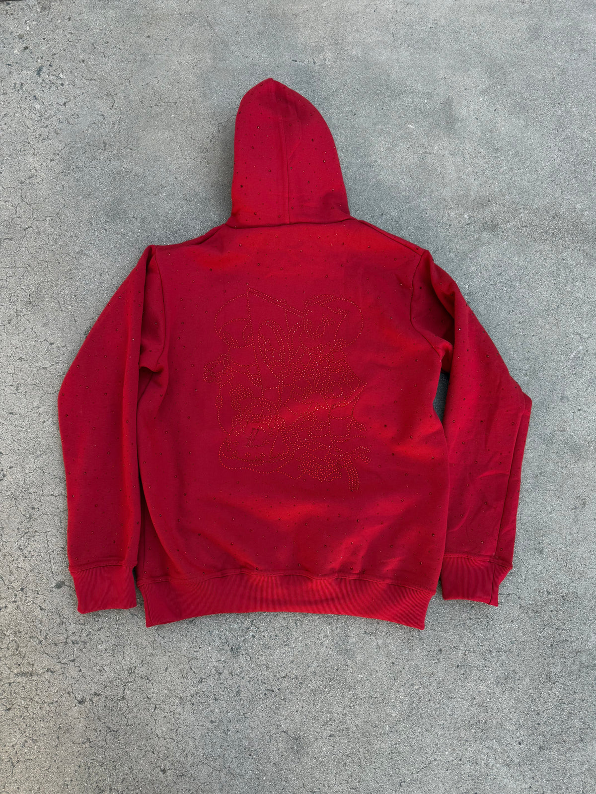 RED-Rhinestone Hoodie