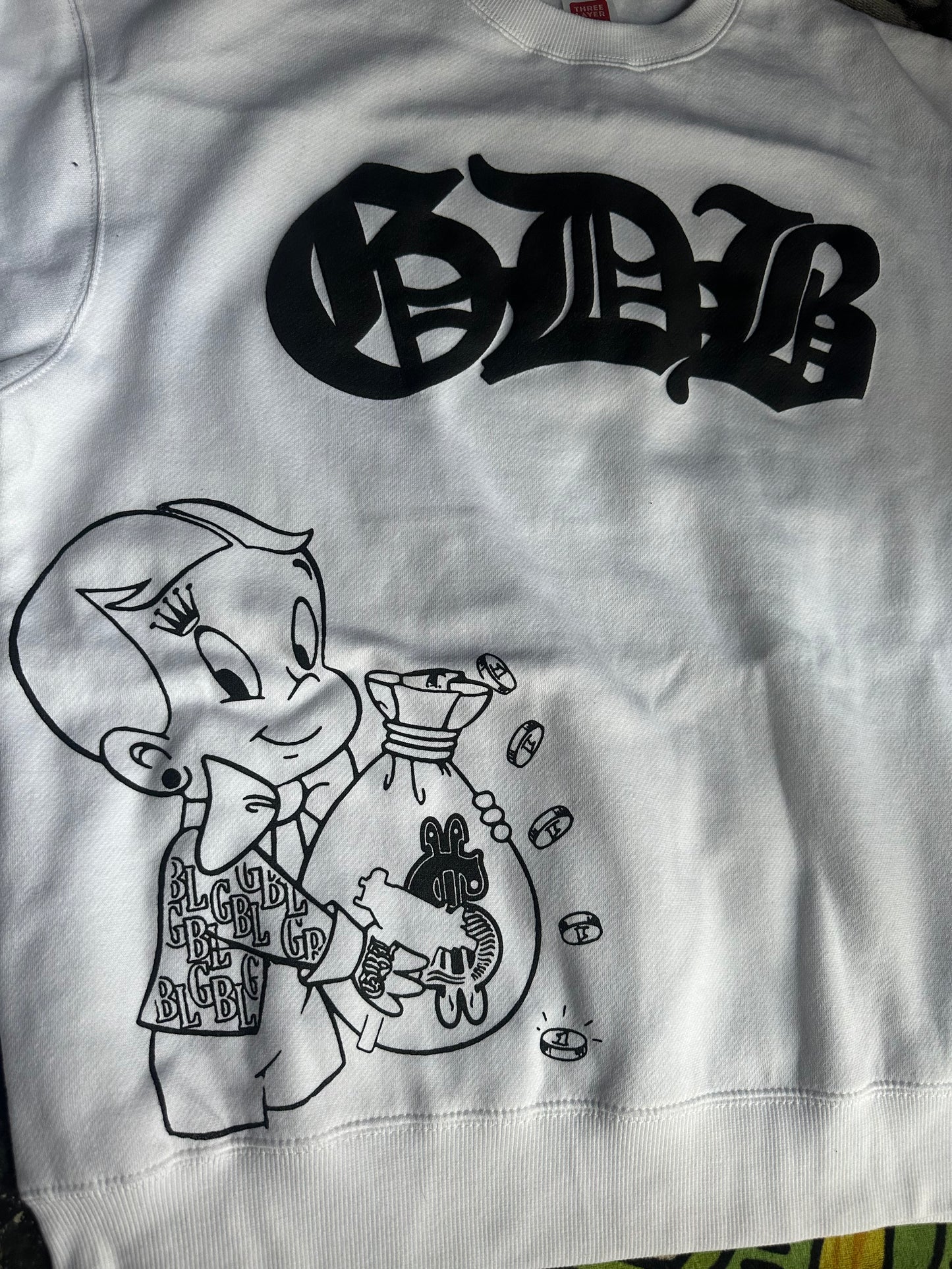 White GreedyBoyz crewneck