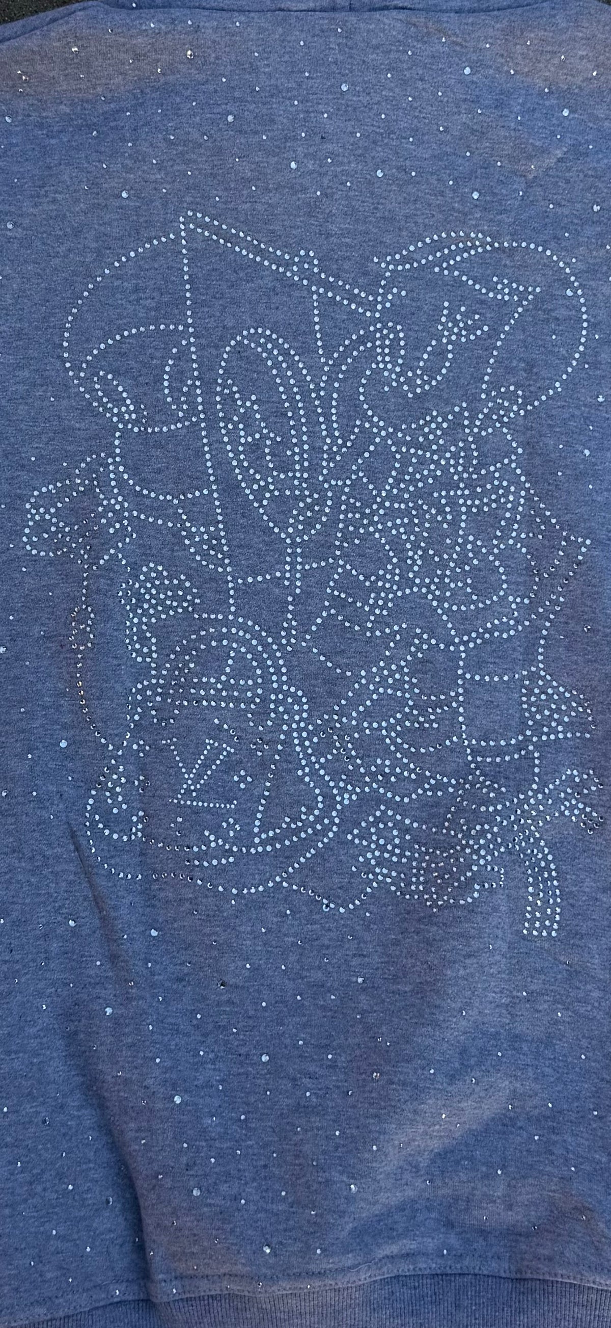 GRY-Rhinestone Hoodie ￼