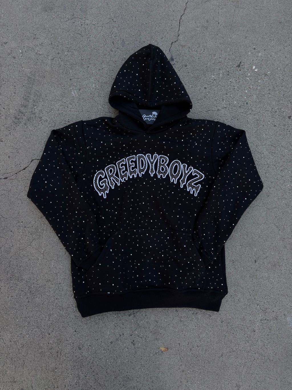BLK-Rhinestone  Hoodie￼