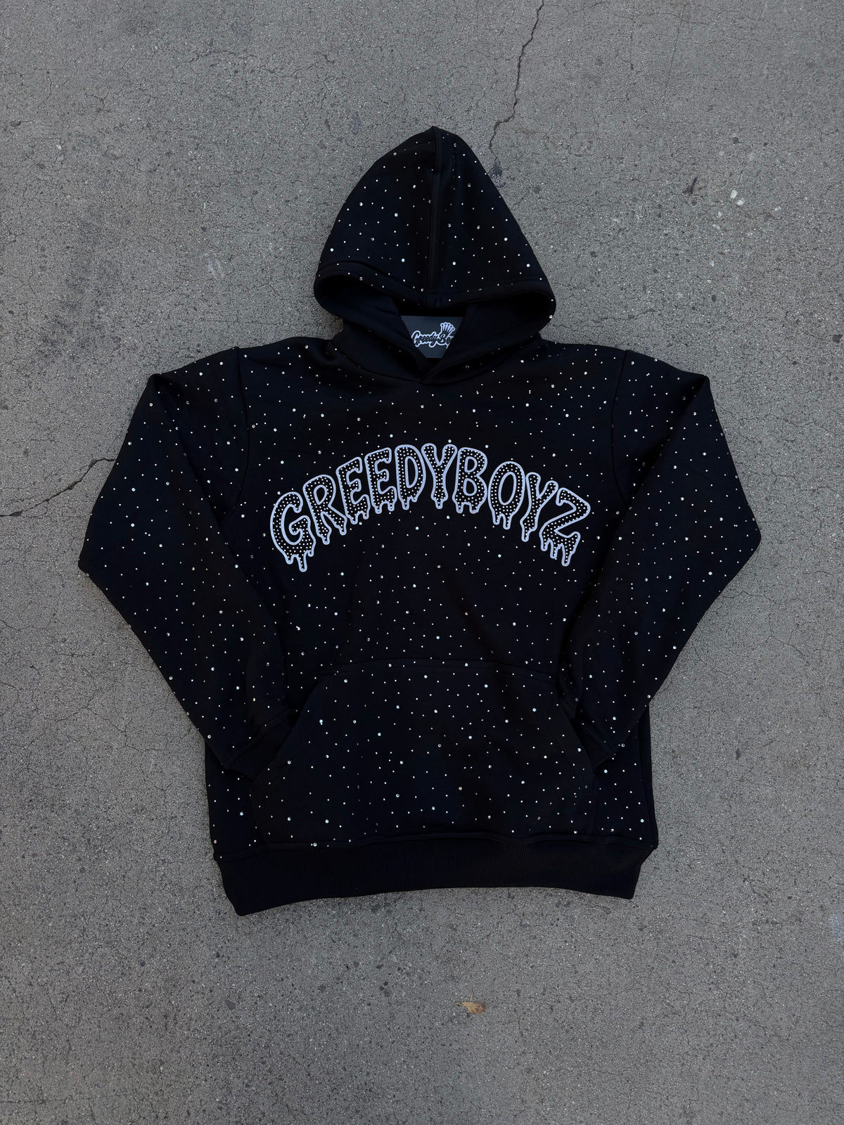 BLK-Rhinestone  Hoodie￼