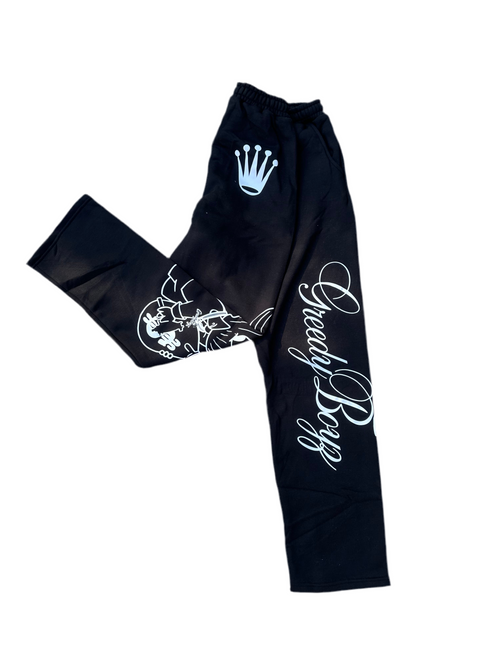 GreedyBoyz BLACK SWEATS ￼