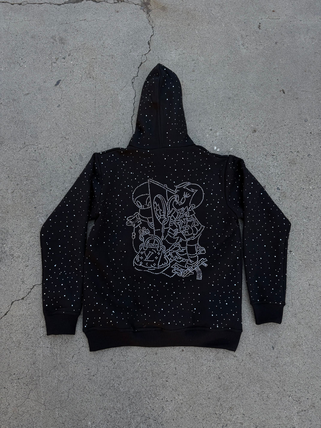 BLK-Rhinestone  Hoodie￼