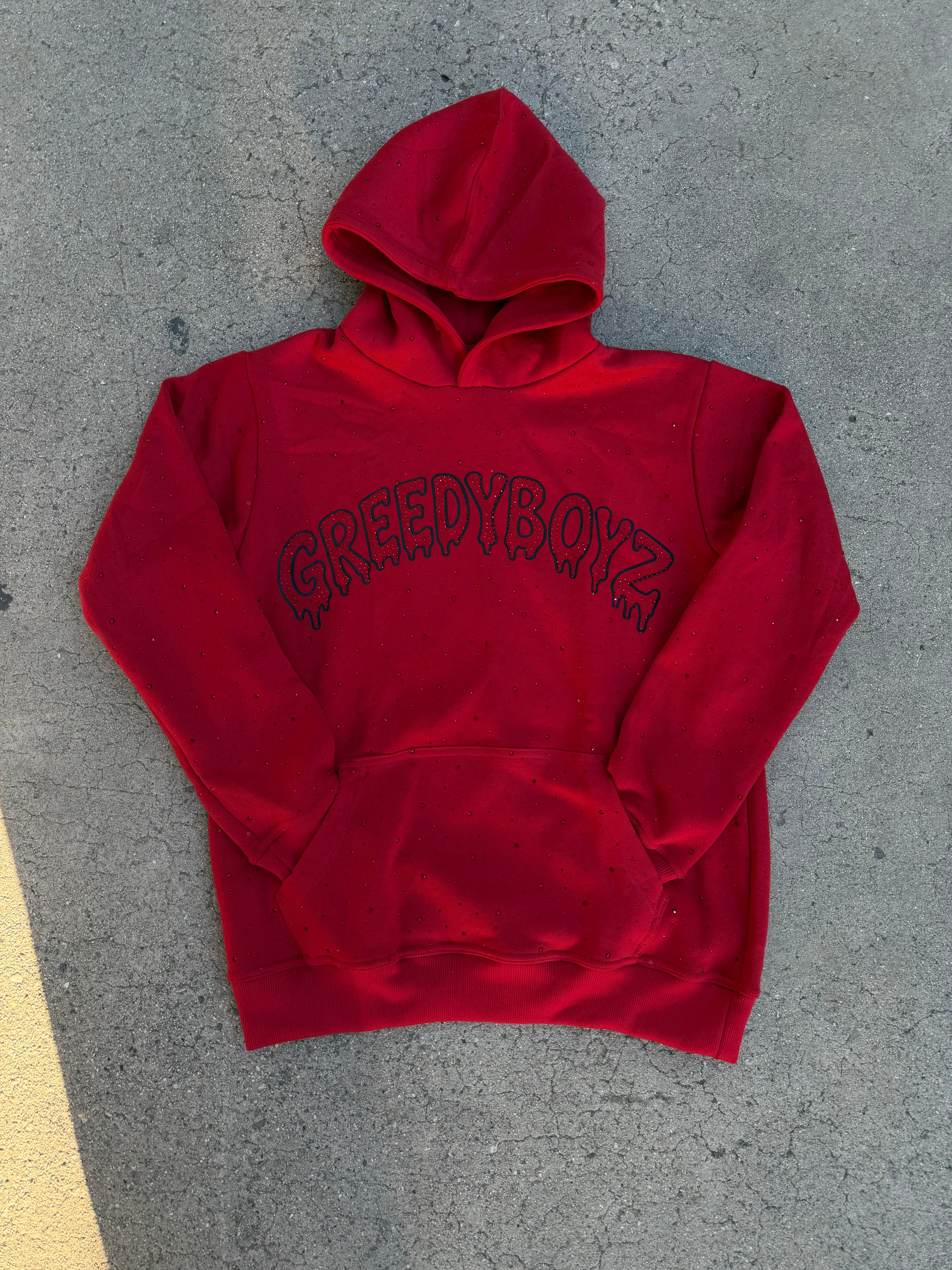 RED-Rhinestone Hoodie